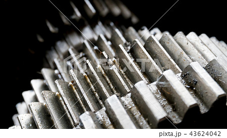 close up gear wheel rotate concept. spare part 43624042