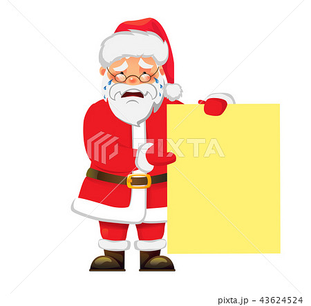 Santa Claus Holding Bannerのイラスト素材