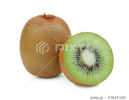 whole and half kiwi fruit with slice isolated  43625103