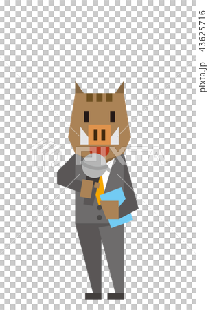 いのしし　ビジネスマン 43625716