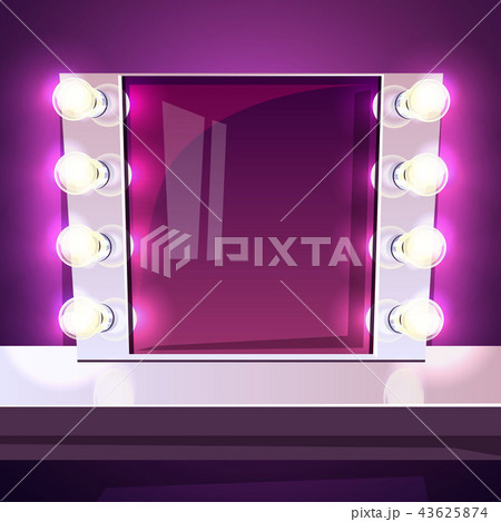 Makeup mirror lamp illuminated vector illustration Makeup mirror lamp illuminated vector illustration 43625874