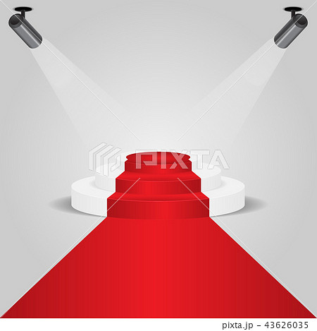 Red carpet podium with spotlight 43626035