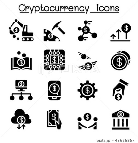 Cryptocurrency icon set 43626867