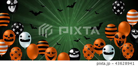 Halloween background with scary balloon design 43628941