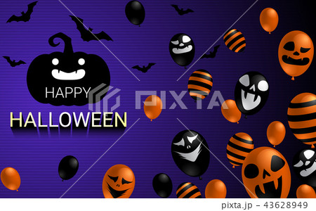 Happy Halloween banner with scary balloon design 43628949