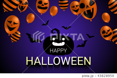 Happy Halloween banner with scary balloon design 43628950