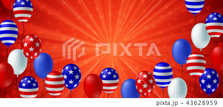 American flag balloon background poster banner 43628959