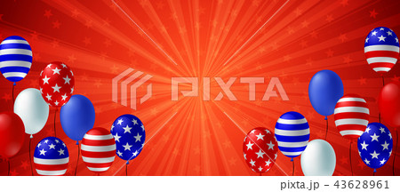 American flag balloon background poster banner 43628961