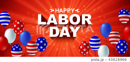 Happy Labor day American flag balloon poster Happy Labor day American flag balloon poster 43628966