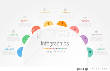Infographic design elements with 8 options. 43630767