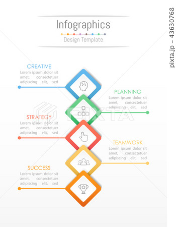 Infographic design elements with 5 options. 43630768