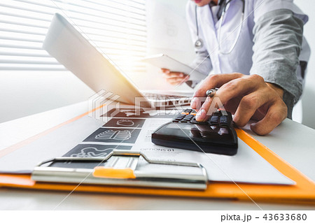 Healthcare costs and fees concept.Hand  43633680