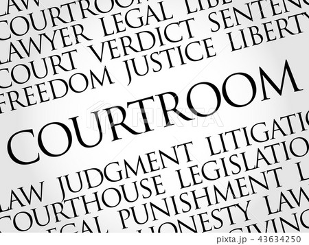 Courtroom word cloud collage 43634250