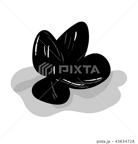 Mussels icon in monochrome style isolated on white background. Sea animals symbol stock vector 43634728
