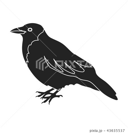 Crow icon in black style isolated on white background. Bird symbol stock vector illustration. 43635537