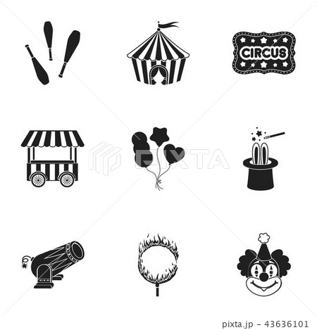 Circus set icons in black style. Big collection of circus vector symbol stock illustration Circus set icons in black style. Big collection of circus vector symbol stock illustration 43636101