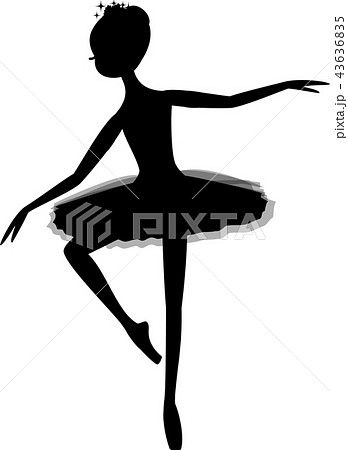 Ballet Ballerina Silhouette Black Stock Illustration