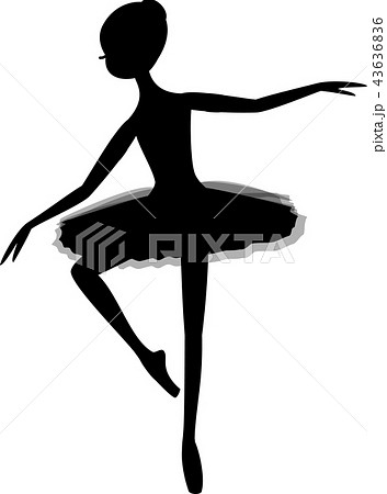 Ballet Ballerina Silhouette Black Stock Illustration