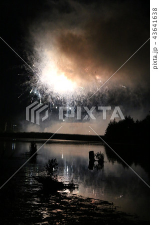 Festive fireworks over the lake 43641638