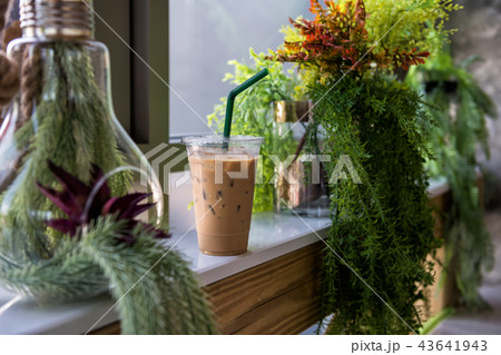 lce espresso coffee with plant decoration 43641943