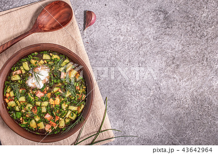 Okroshka with copy space 43642964