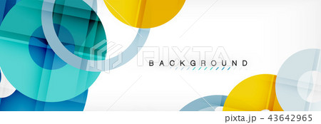 Colorful rings on grey background, modern geometric pattern design. Vector business or technology 43642965