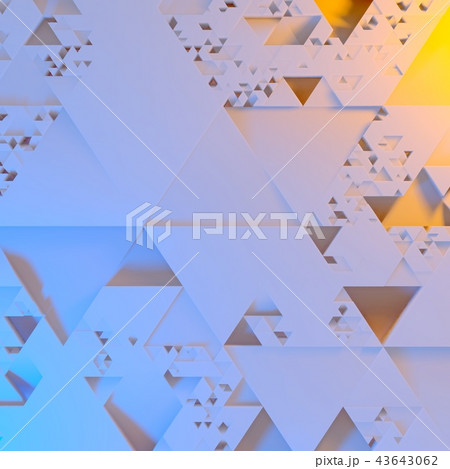 Abstract Irregular Futuristic architectural pattern, triangles 3d illustration background 43643062