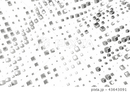 Silver or white gold platinum blocks cubes over white background. Modeling 3d illustration. wealth 43643091