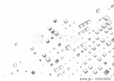 Silver or white gold platinum blocks cubes over white background. Modeling 3d illustration. wealth 43643092