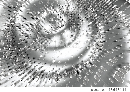 Silver or white gold platinum blocks cubes over wave background. Modeling 3d illustration. wealth 43643111