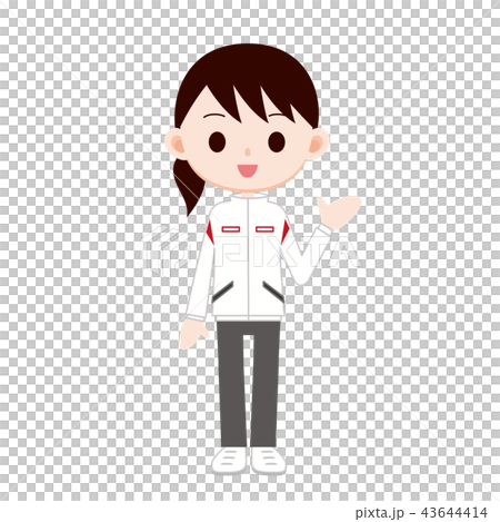 ジャージを着た女性スポーツ選手　案内 43644414