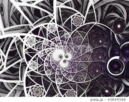 Abstract floral mosaic stain glass composition  43644566