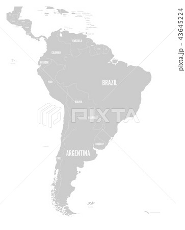 Simple Map Of South America Political Map Of South America. Simple Flat... - Stock Illustration  [43645224] - Pixta