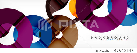 Colorful rings on grey background, modern geometric pattern design. Vector business or technology 43645747