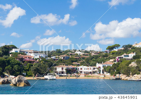 Beautiful village of Port Rafael from the sea, Sardinia, Italy. 43645901