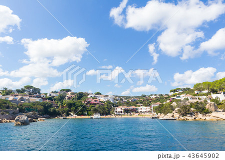 Beautiful village of Port Rafael from the sea, Sardinia, Italy. Beautiful village of Port Rafael from the sea, Sardinia, Italy. 43645902