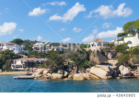 Beautiful village of Port Rafael from the sea, Sardinia, Italy. 43645905