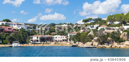 Beautiful village of Port Rafael from the sea, Sardinia, Italy. 43645906