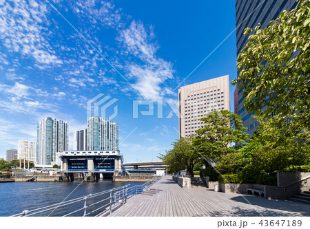 東京都 都市風景 天王洲川水門周辺の風景６の写真素材