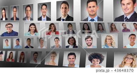 Composite image of portrait collage line big Composite image of portrait collage line big 43648370