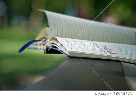 Wind turns the pages of open Notebook Wind turns the pages of open Notebook 43648476