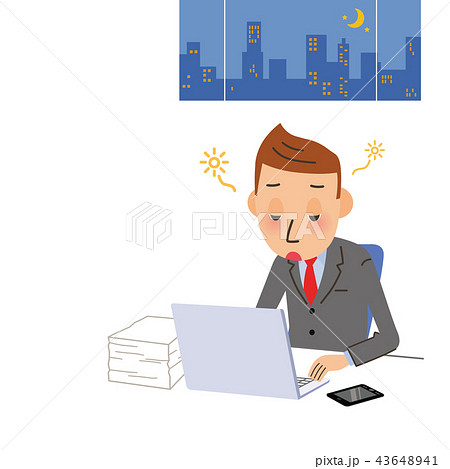 居眠りをする男性会社員 43648941