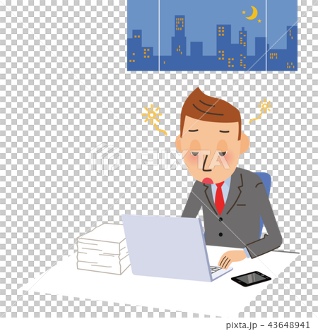 居眠りをする男性会社員 43648941