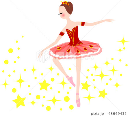 バレエ バレリーナ 赤のイラスト素材