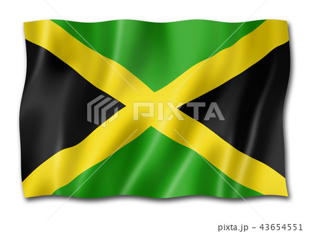Jamaican flag isolated on white Jamaican flag isolated on white 43654551