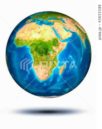 Burundi on Earth with white background 43655386