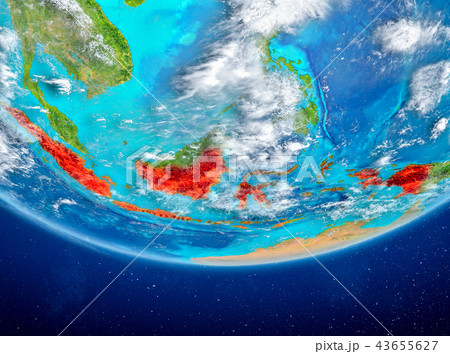 Indonesia on globe from space Indonesia on globe from space 43655627