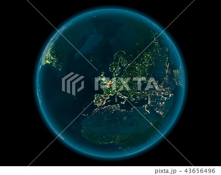 Belgium on planet Earth in space at night Belgium on planet Earth in space at night 43656496