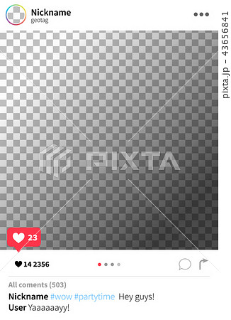 Photo frame transparent template with interface inspired by instagram 43656841