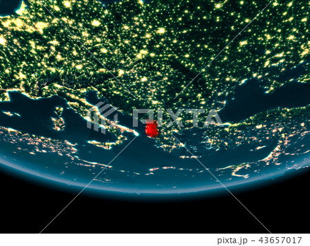 Night over Albania on Earth Night over Albania on Earth 43657017